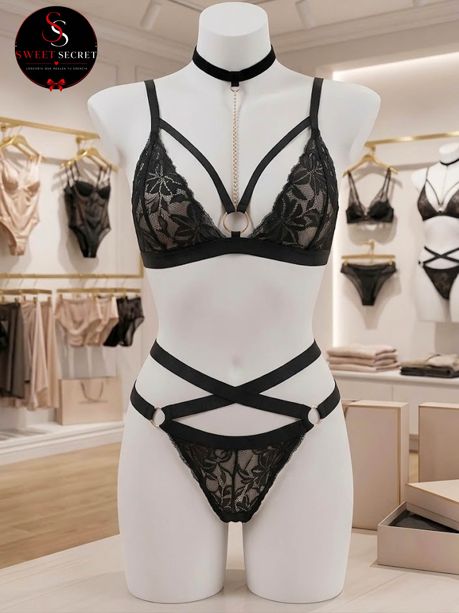 Set Choker Sexy de Encaje