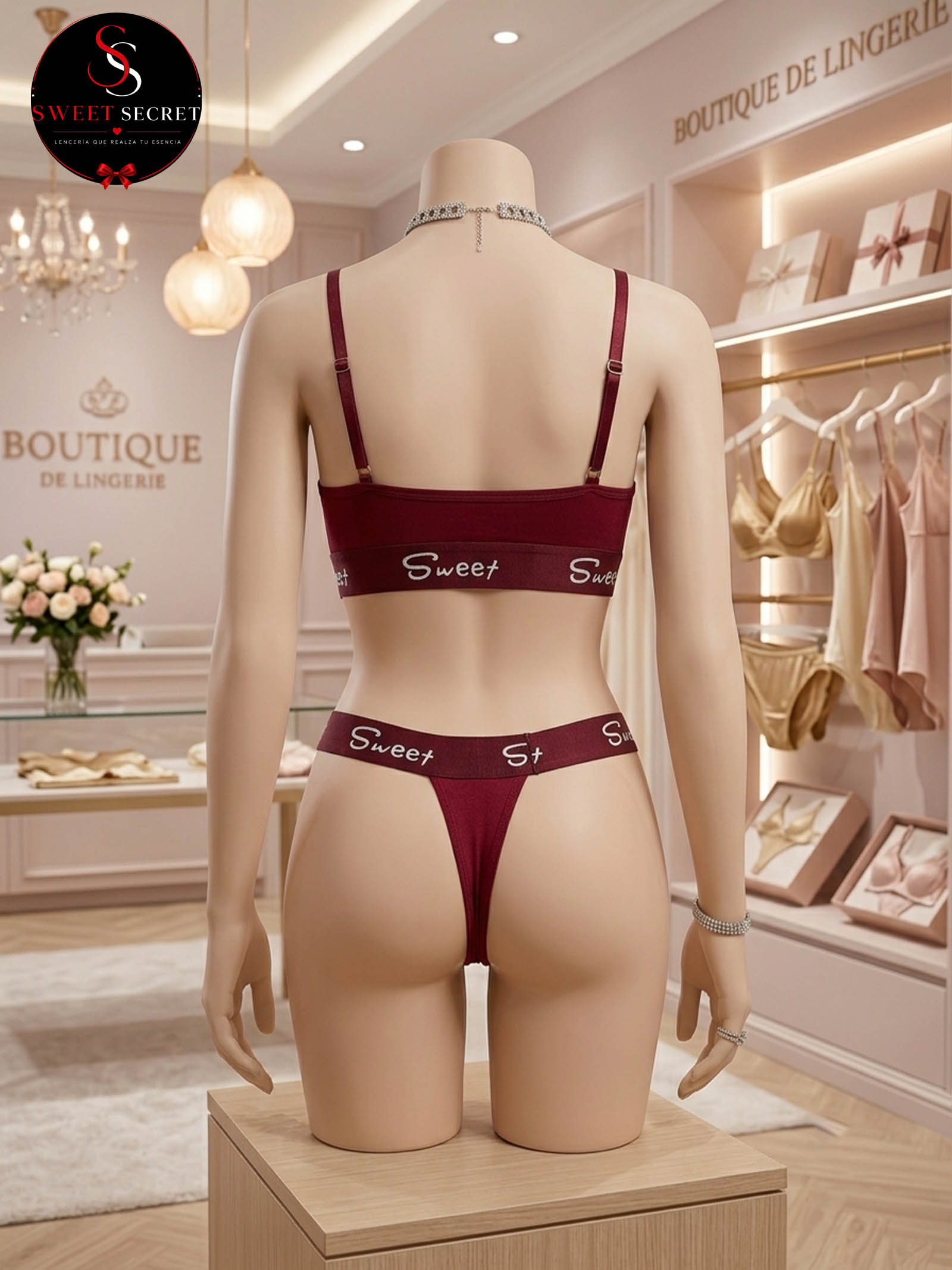 Set de Lencería Confort "Sweet" en Rojo Intenso