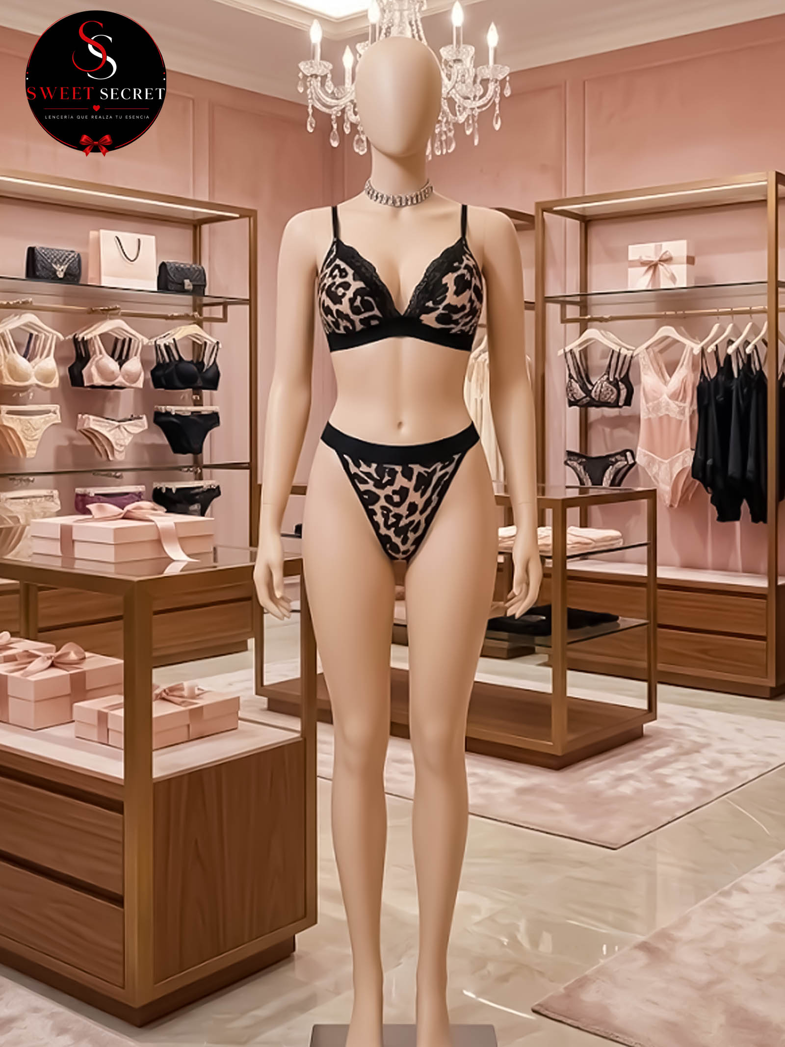 Conjunto de lencería leopardo